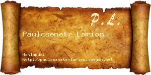 Paulcsenetz Larion névjegykártya